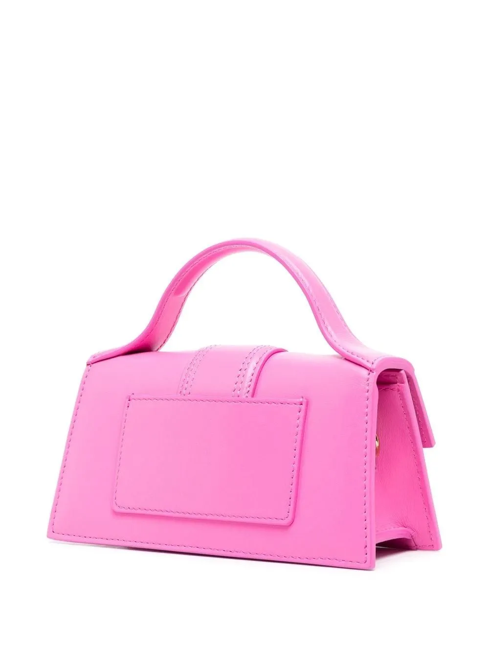 Jacquemus Le Bambino Leather Top Handle Shoulder Bag in Neon Pink