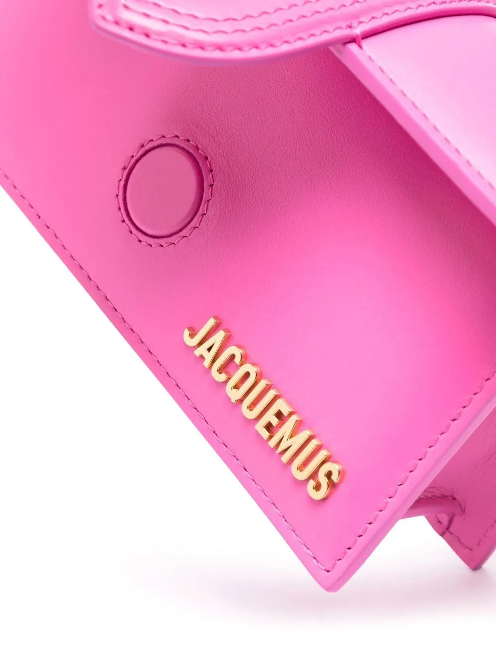 Jacquemus Le Bambino Leather Top Handle Shoulder Bag in Neon Pink