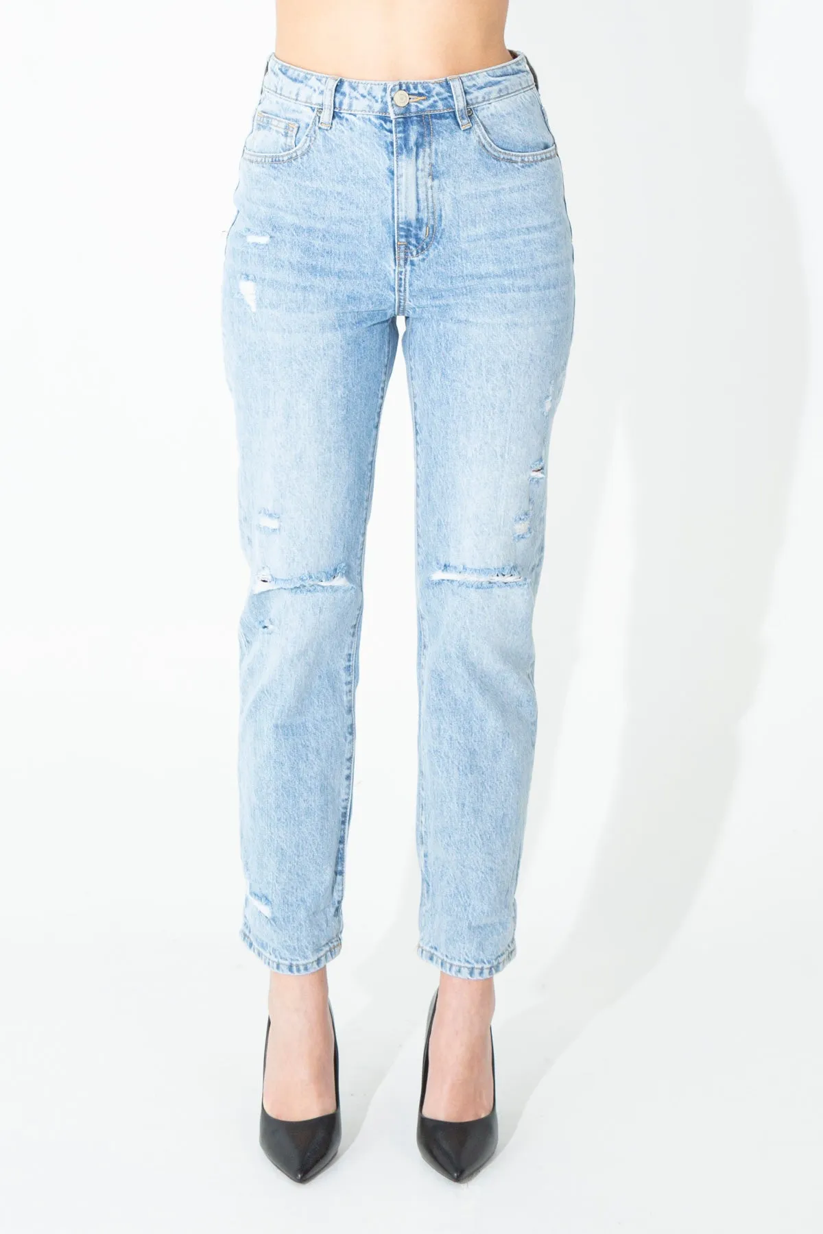 Jeans dritto in denim fermo