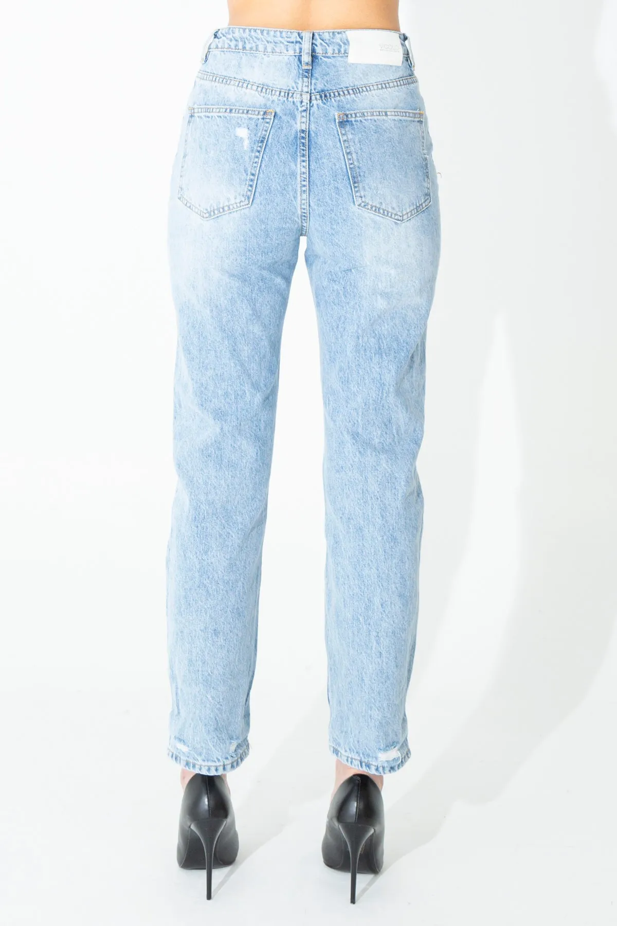 Jeans dritto in denim fermo