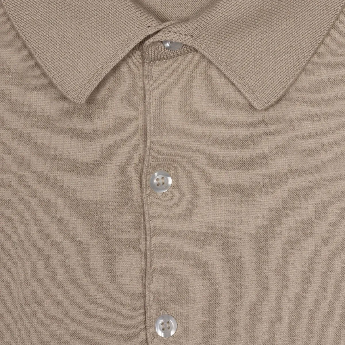 John Smedley - Adrian Sea Island Cotton Polo in Almond