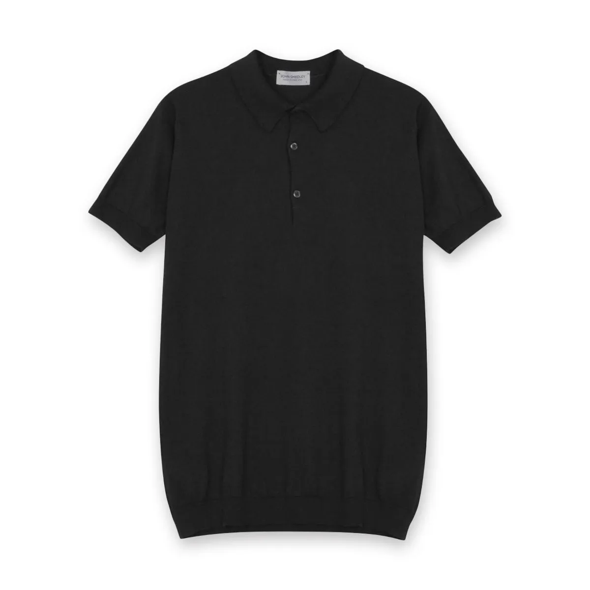 John Smedley - Adrian Sea Island Cotton Polo in Black