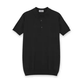 John Smedley - Adrian Sea Island Cotton Polo in Black