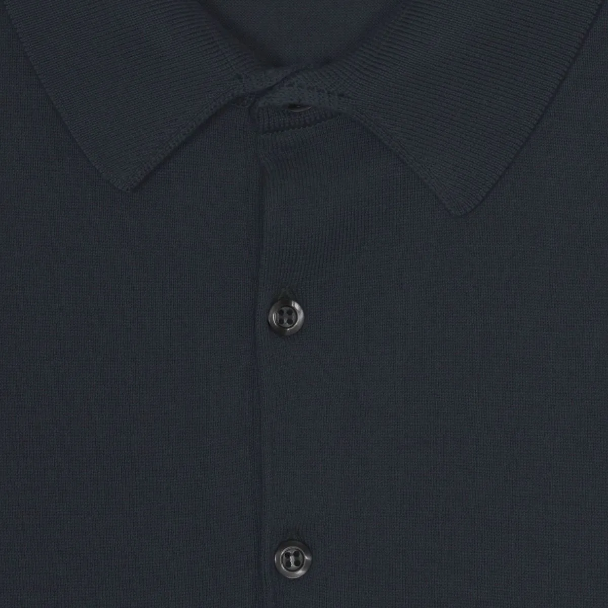 John Smedley - Adrian Sea Island Cotton Polo in Granite