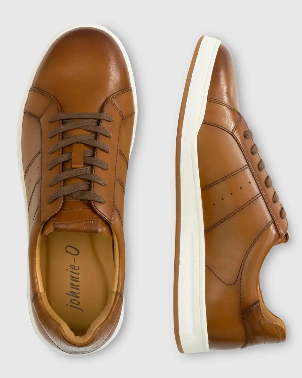 Johnnie-O Topsin Oxford Leather Sneaker: Cognac