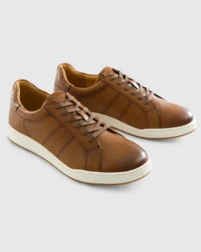 Johnnie-O Topsin Oxford Leather Sneaker: Cognac