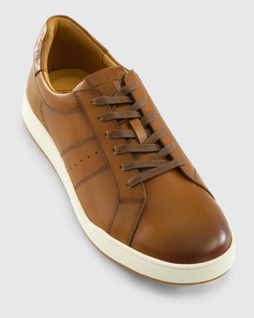 Johnnie-O Topsin Oxford Leather Sneaker: Cognac