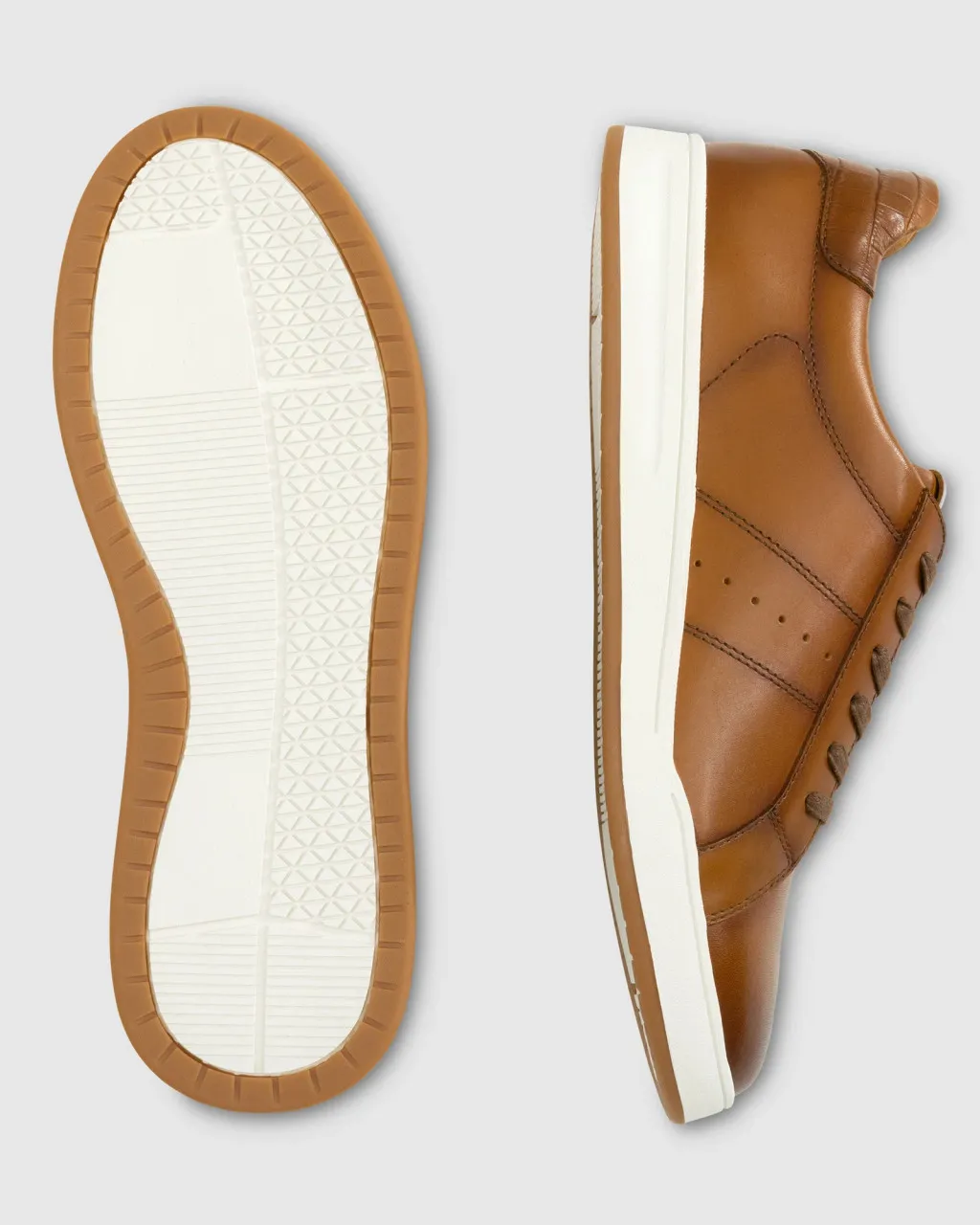 Johnnie-O Topsin Oxford Leather Sneaker: Cognac