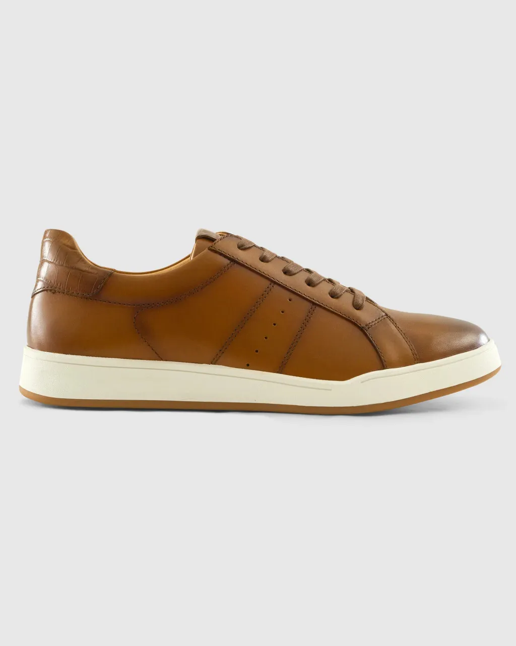 Johnnie-O Topsin Oxford Leather Sneaker: Cognac