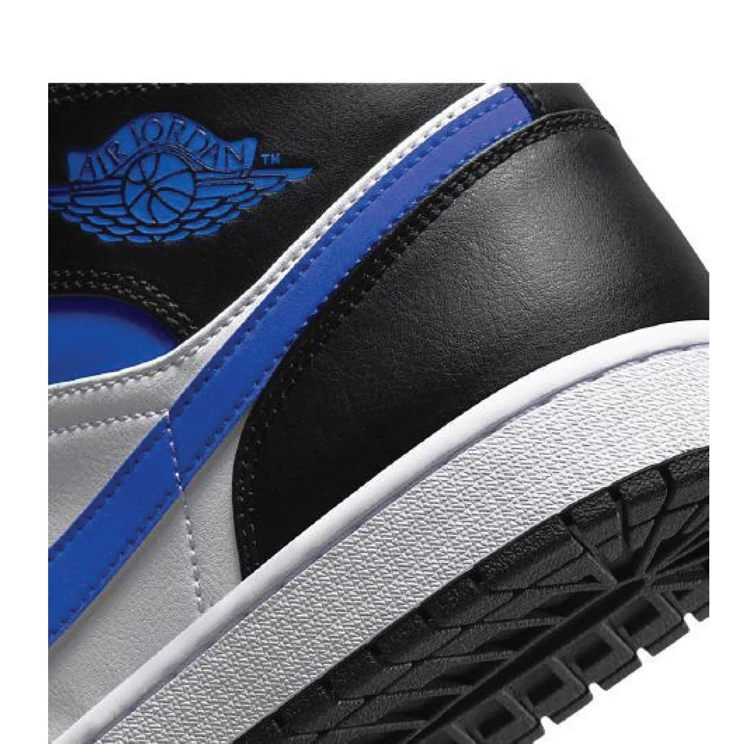 Jordan 1 Mid Black White Royal Blue