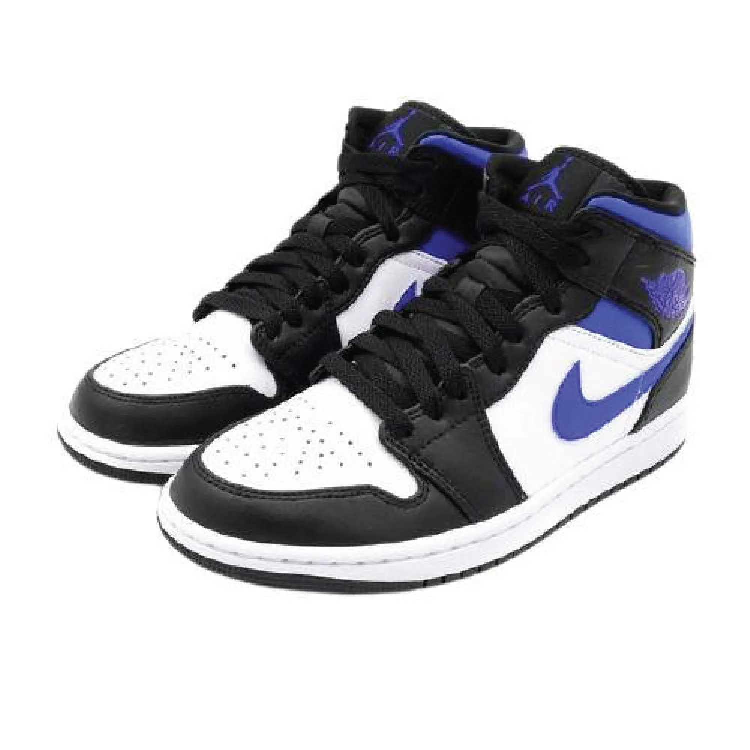 Jordan 1 Mid Black White Royal Blue