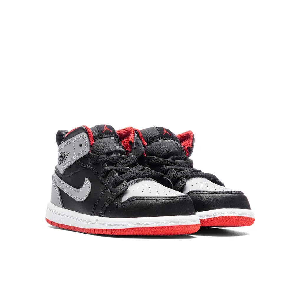 Jordan 1 Mid (TD) - Black/Cement Grey/Fire Red