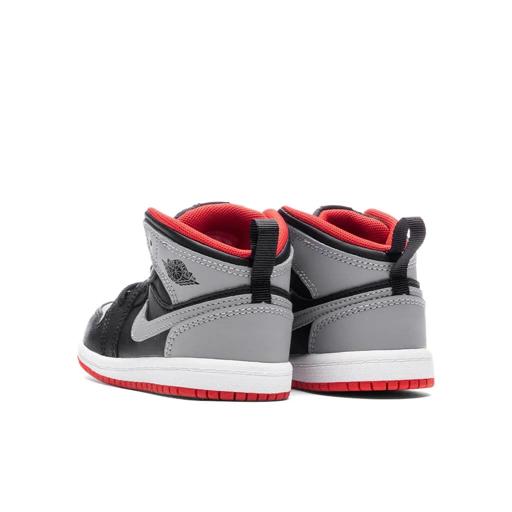 Jordan 1 Mid (TD) - Black/Cement Grey/Fire Red