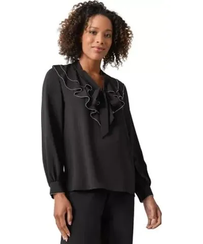 Kasper Women's Long Sleeve Ruffle Blouse