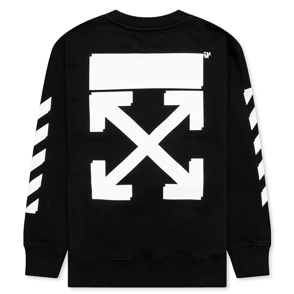 Kids Rubber Arrow Crewneck - Black/White