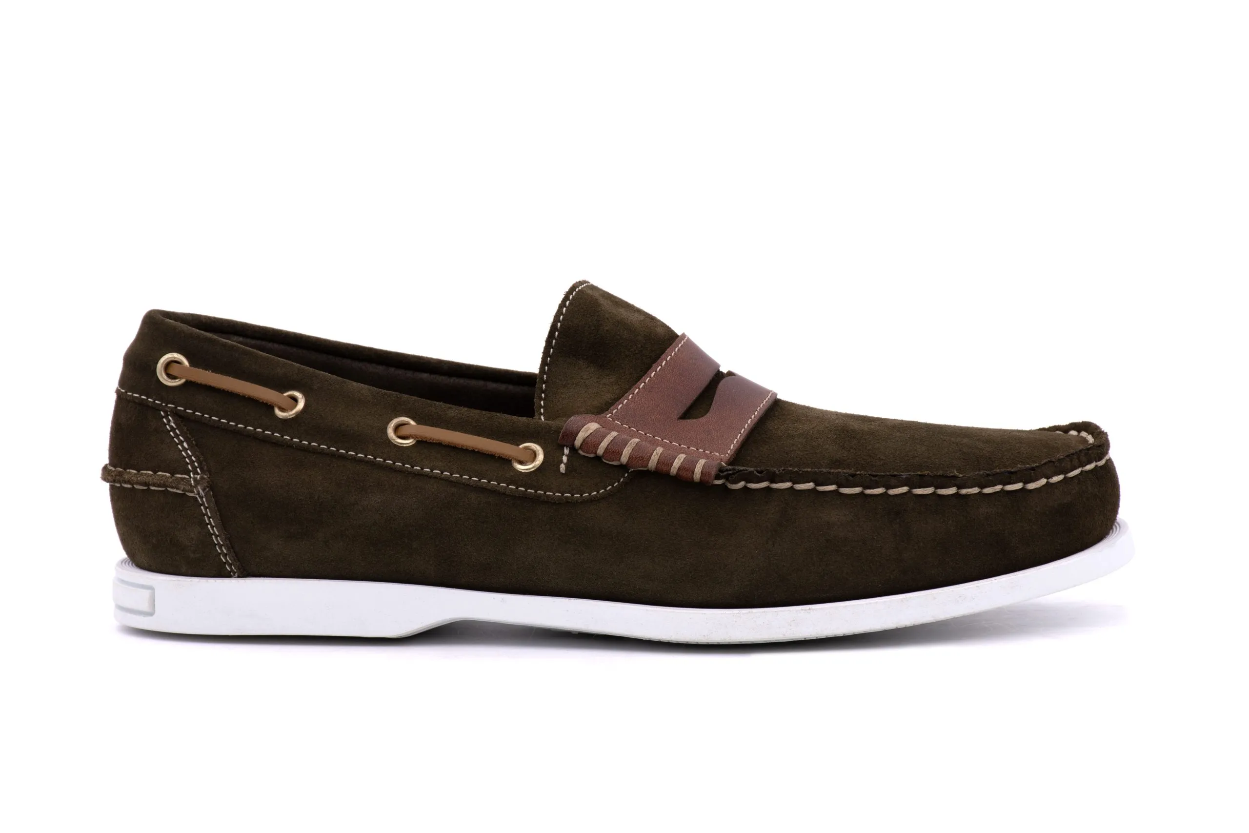 Leather boat shoe