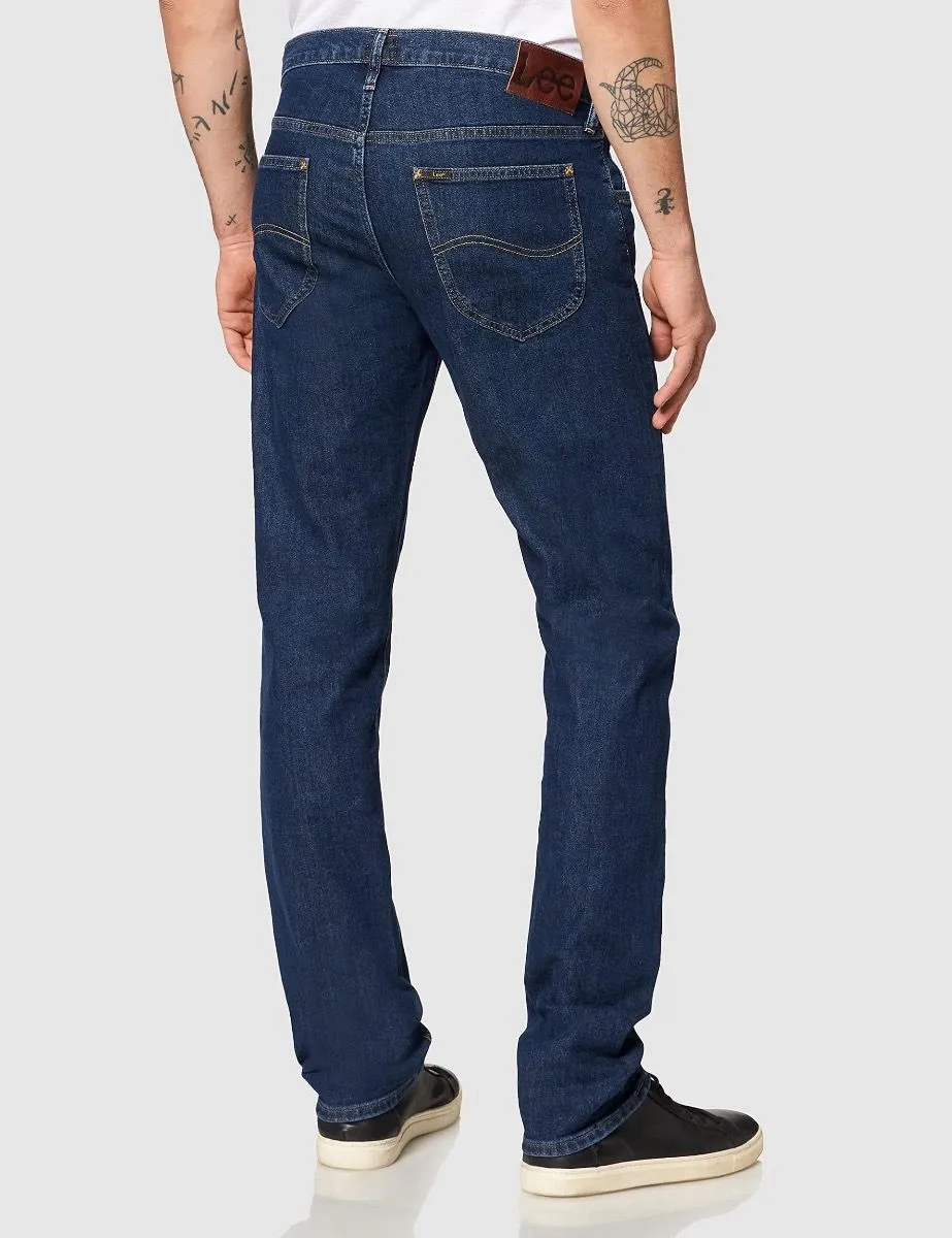 Lee Daren Zip Regular Straight Denim Jeans Dark Stonewash