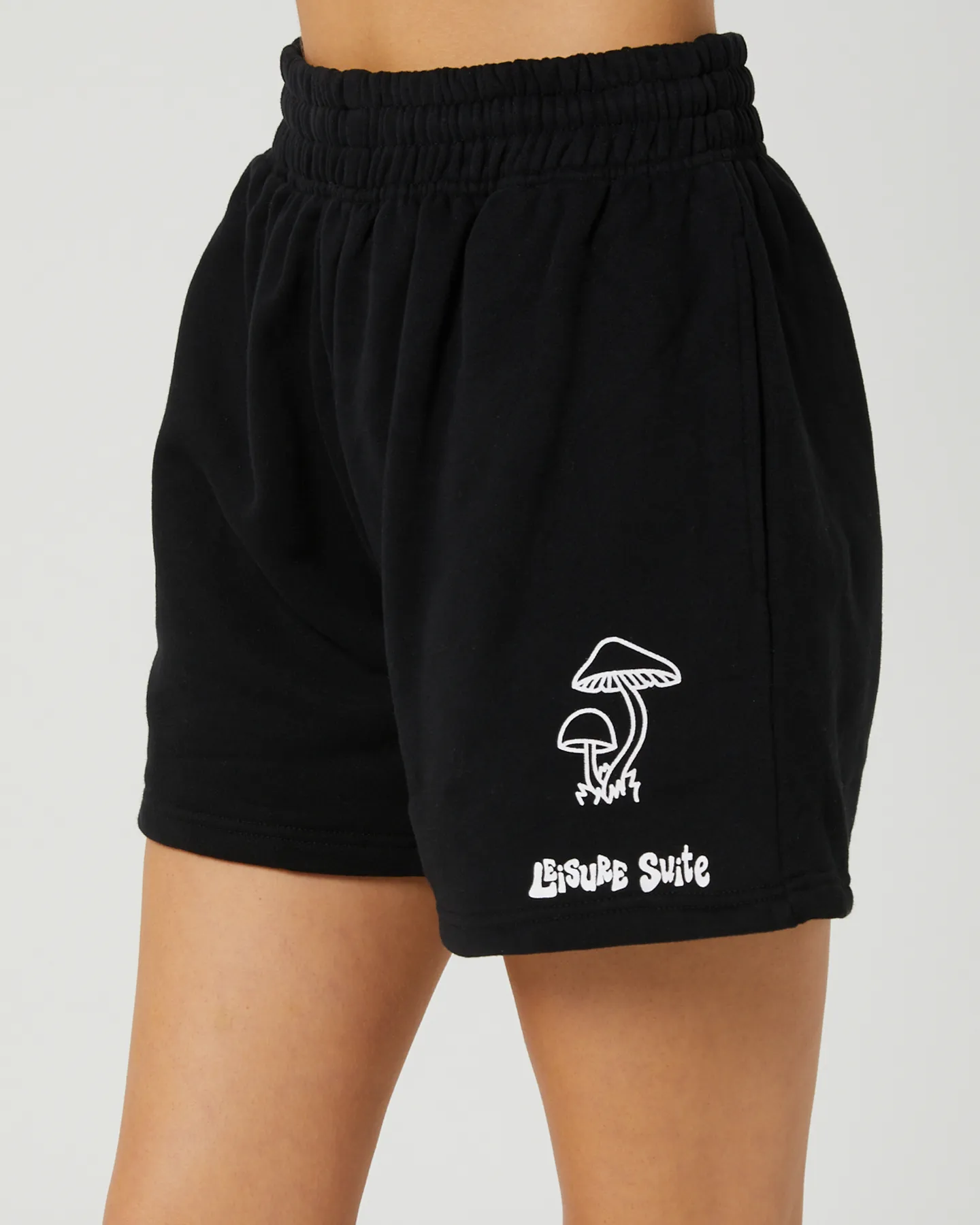 Leisure Suite Placement Sweatshort - Black | SurfStitch