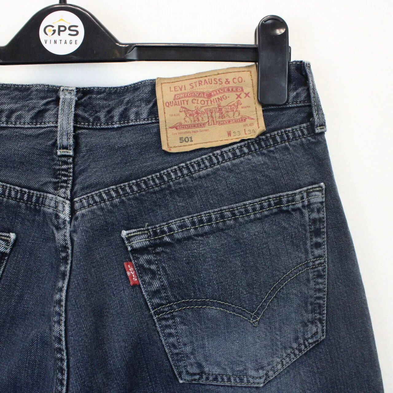 LEVIS 501 Jeans Black Charcoal | W33 L34