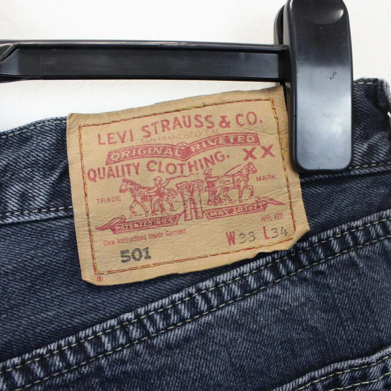 LEVIS 501 Jeans Black Charcoal | W33 L34