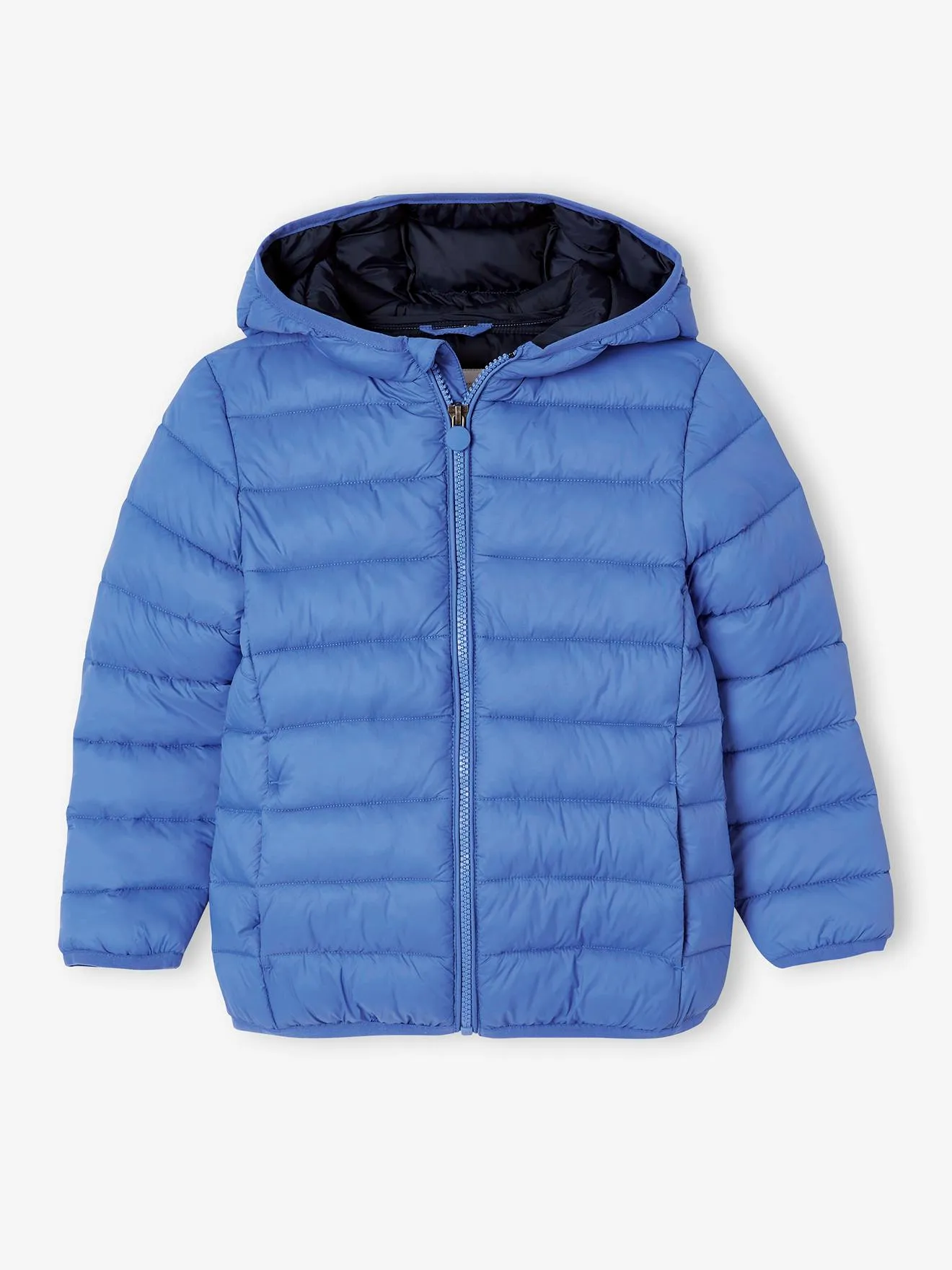 Lightweight Jacket with Recycled Polyester Padding & Hood for Boys - blue