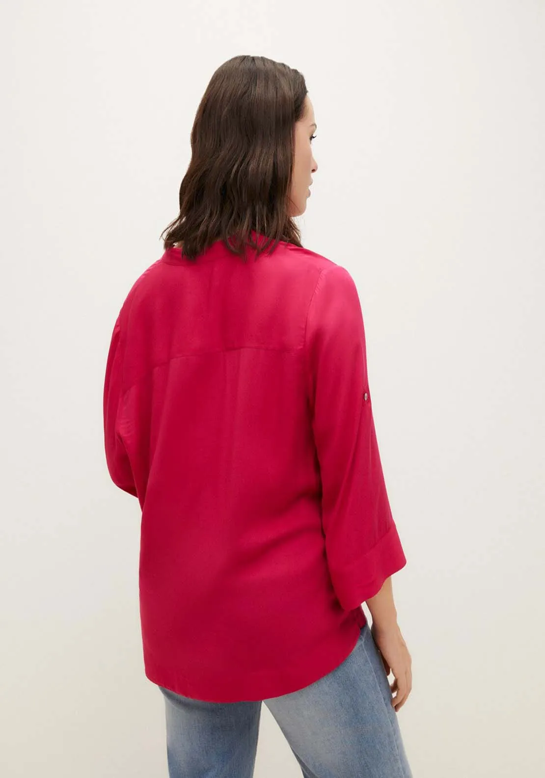 Long Sleeve Blouse - Fuchsia