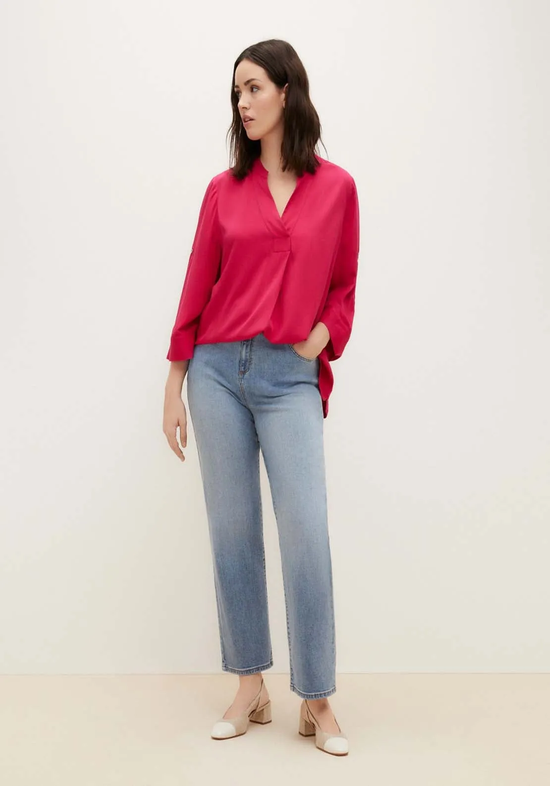 Long Sleeve Blouse - Fuchsia