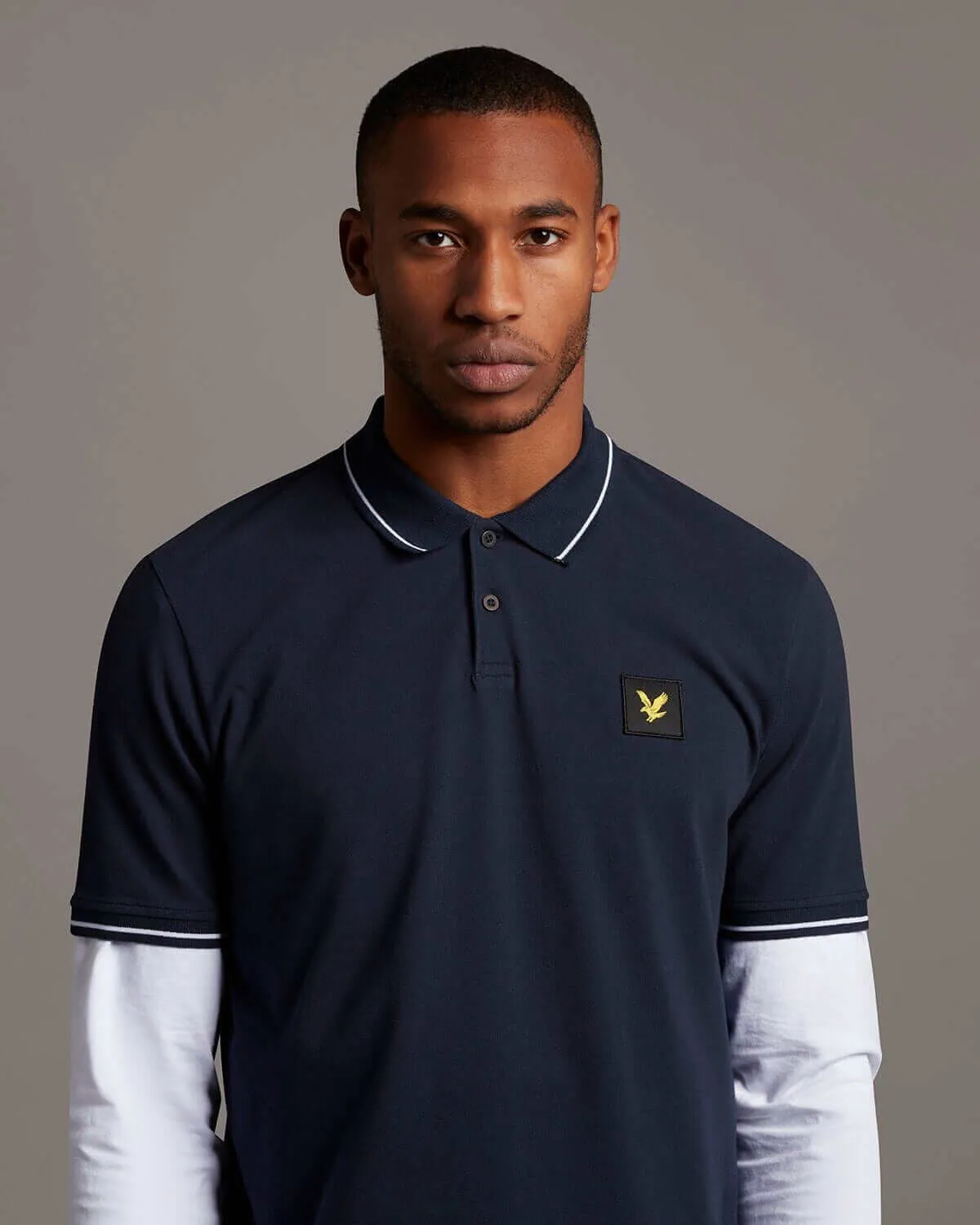 Lyle and Scott CASUALS Tipped Polo Shirt Dark Navy