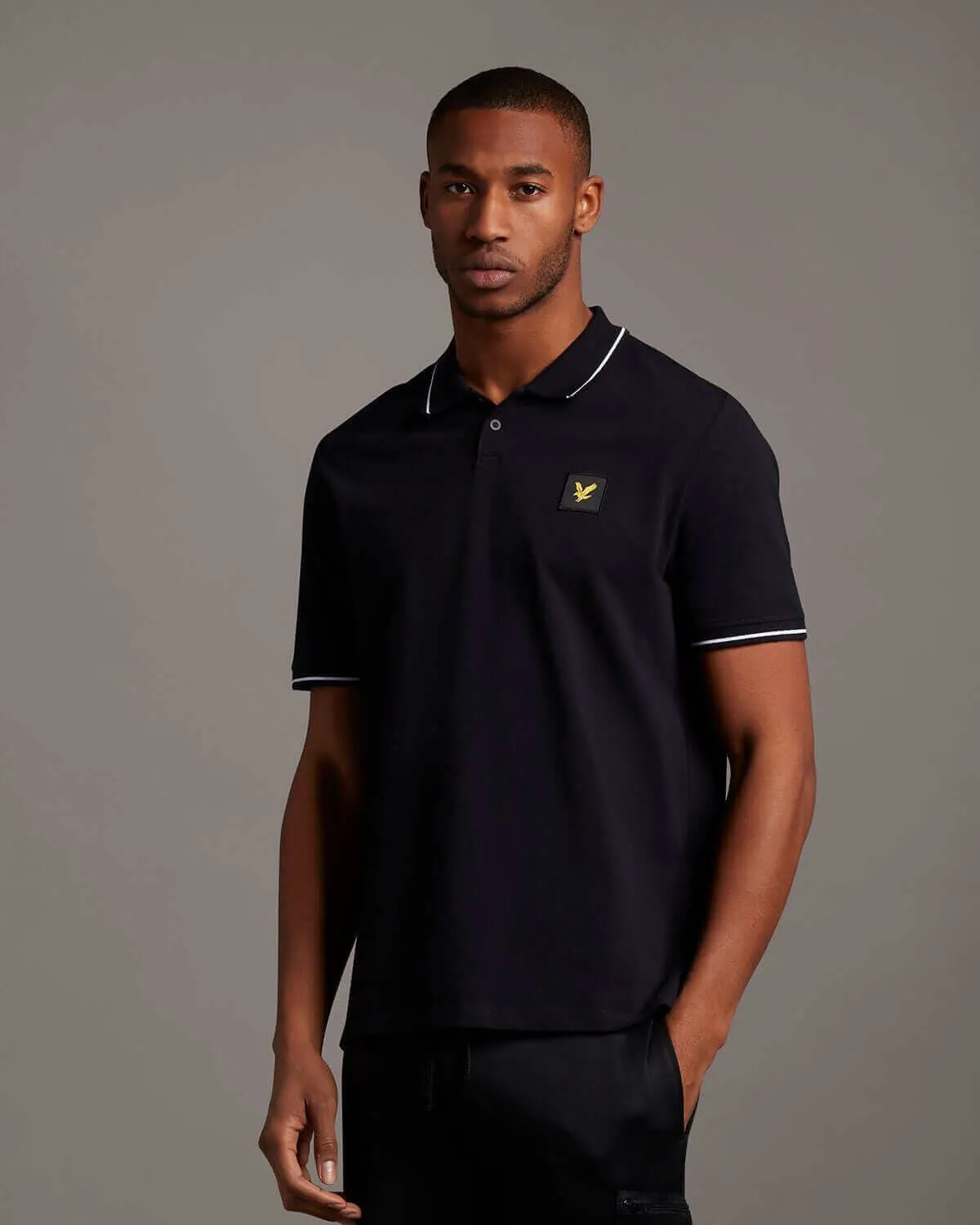 Lyle and Scott CASUALS Tipped Polo Shirt Jet Black