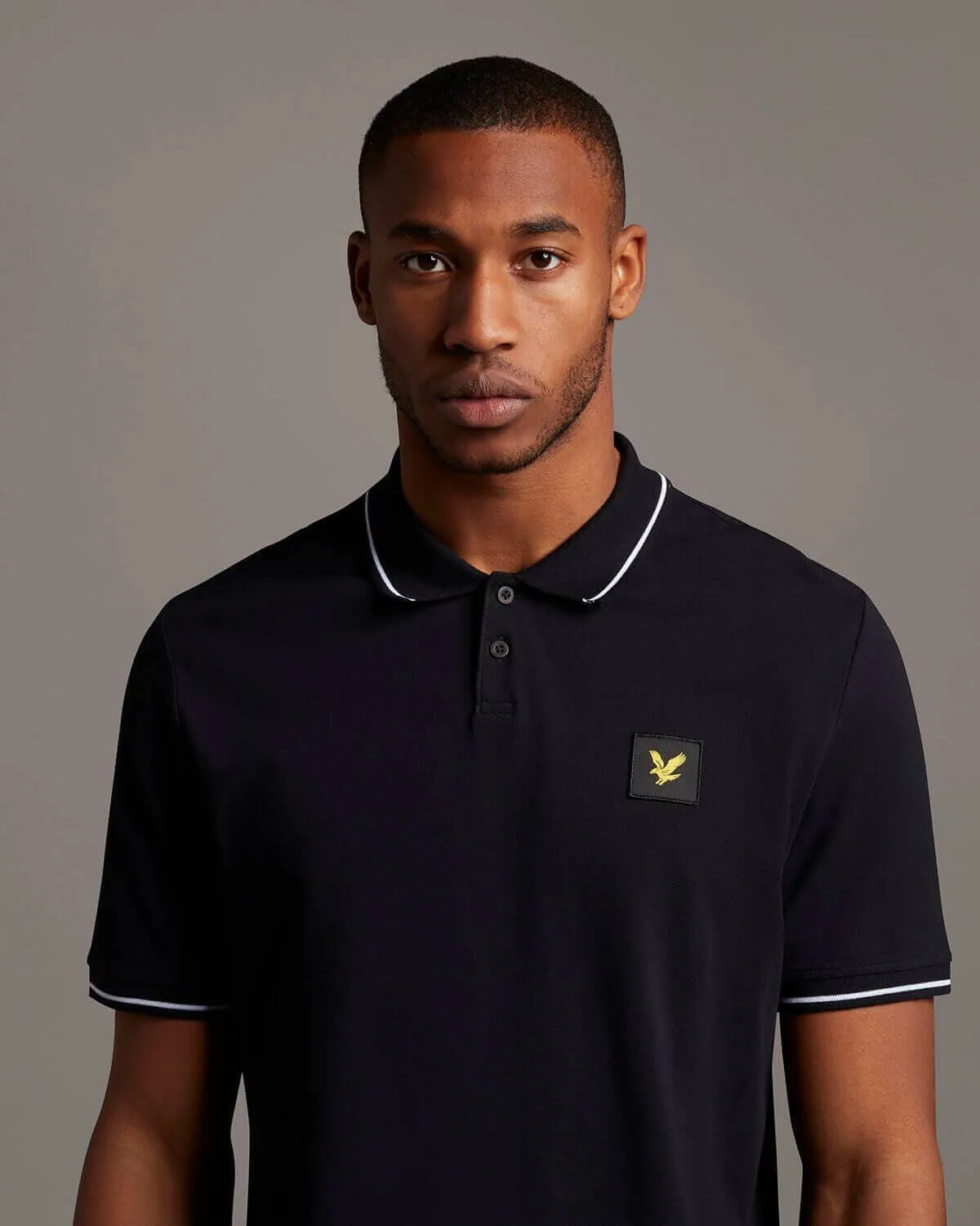 Lyle and Scott CASUALS Tipped Polo Shirt Jet Black