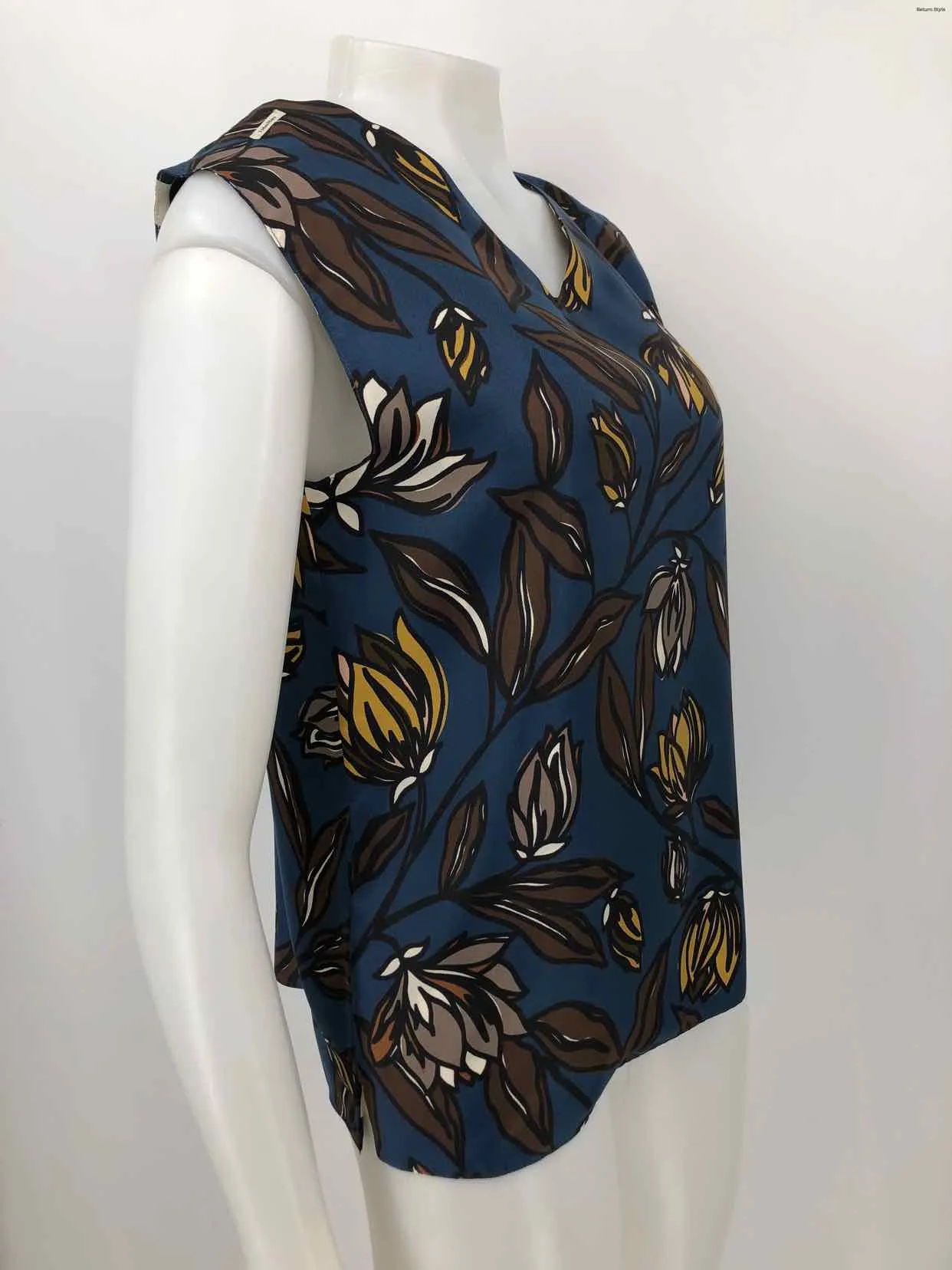 MAX MARA Navy Multi-Color Print Tank Size SMALL (S) Top