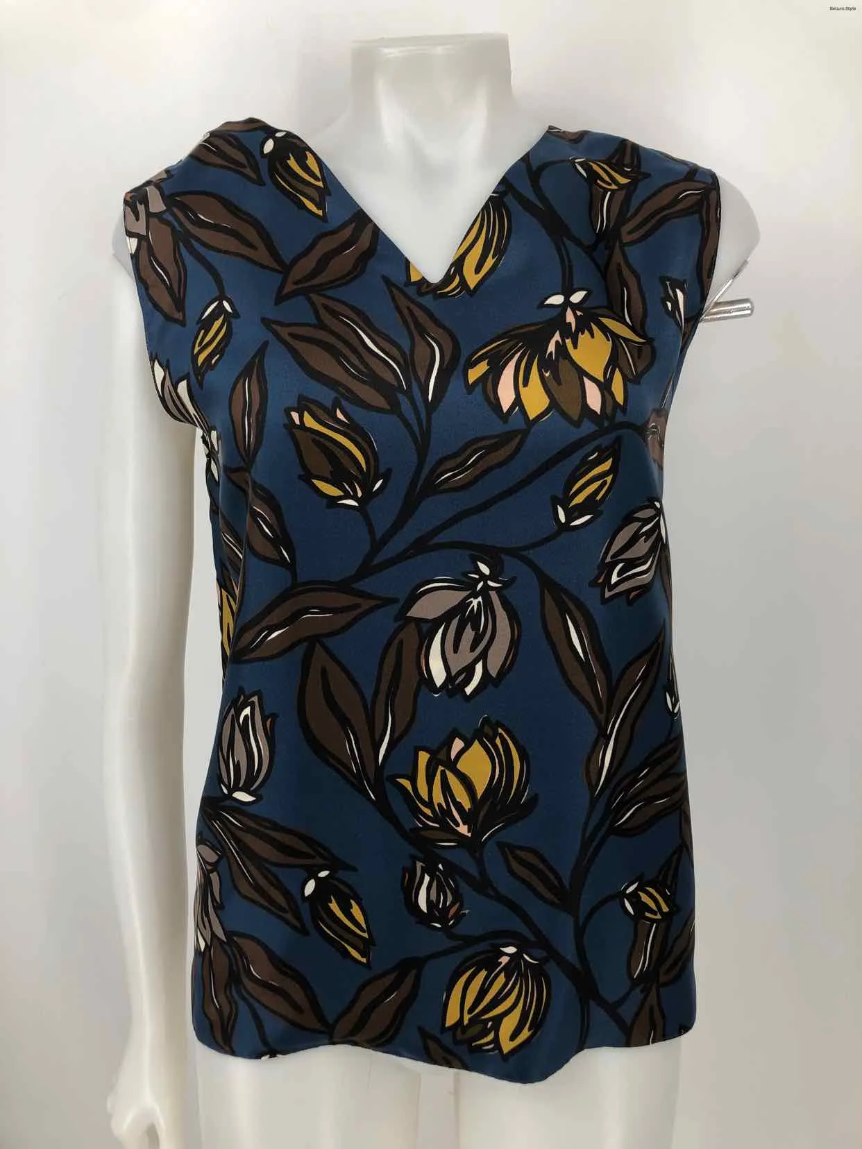 MAX MARA Navy Multi-Color Print Tank Size SMALL (S) Top