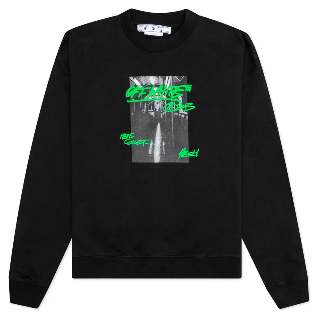 Metro Type Skate Crewneck - Black/Green