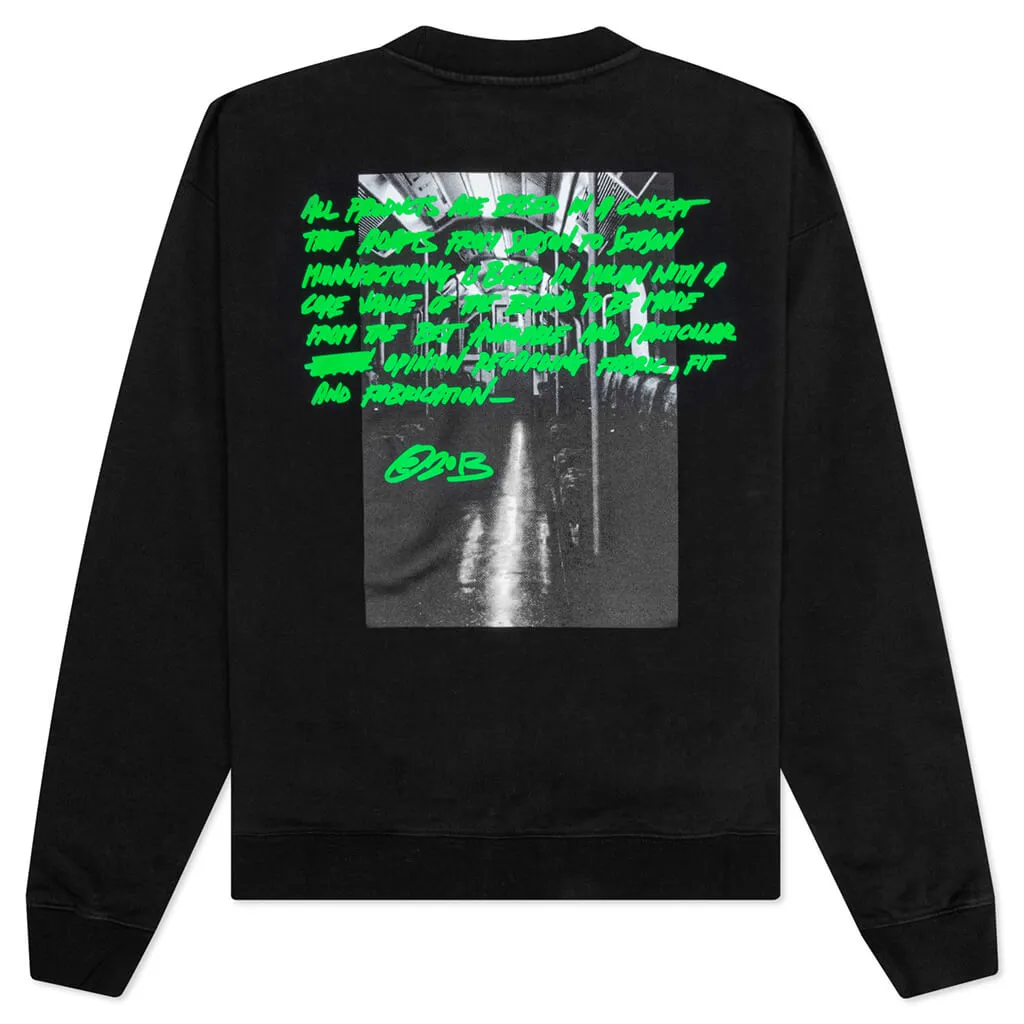 Metro Type Skate Crewneck - Black/Green