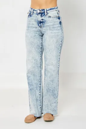 Miami High Waist Mineral Wash Raw Hem Denim