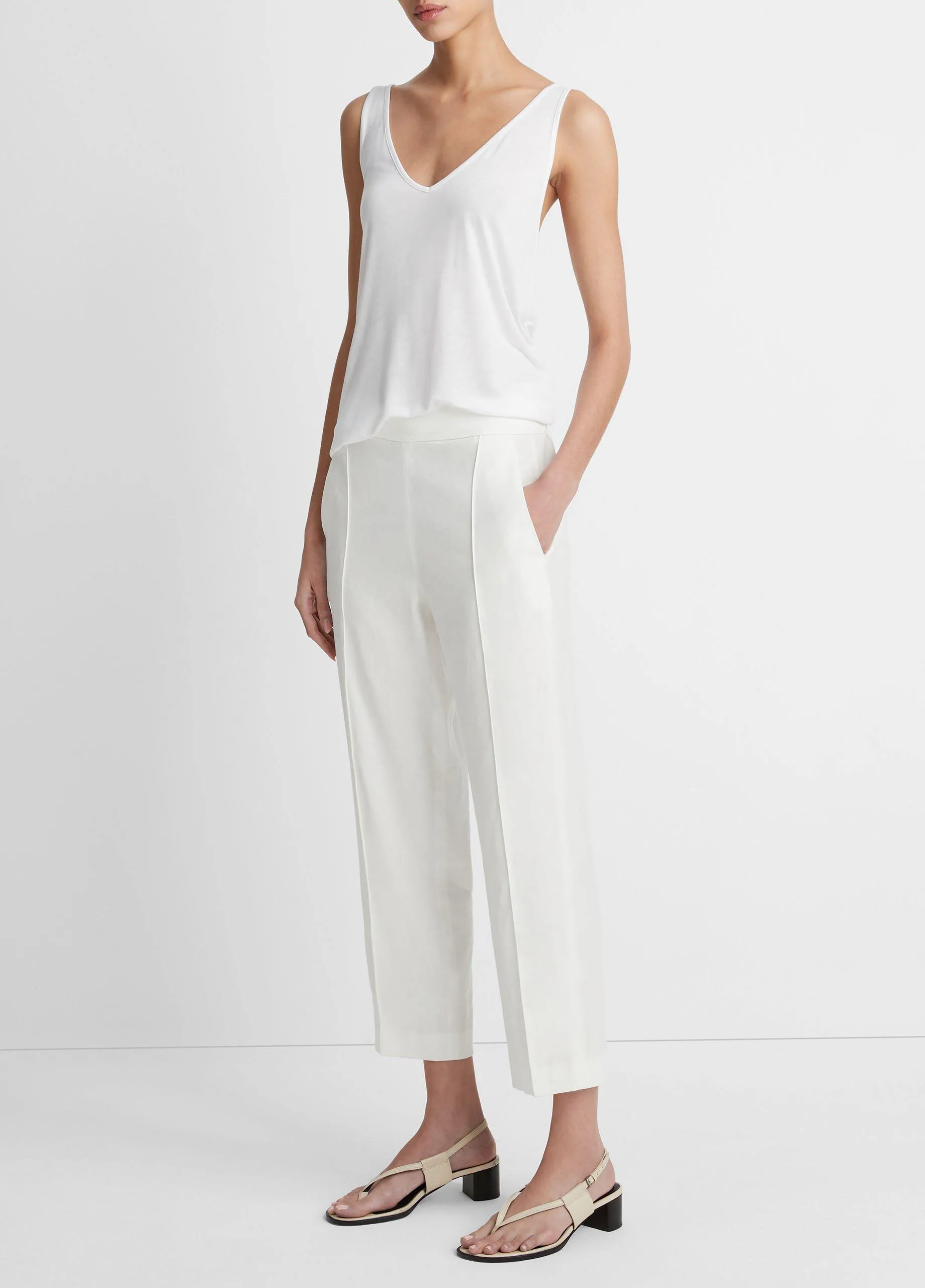 Mid-Rise Tapered Pull-On Pant