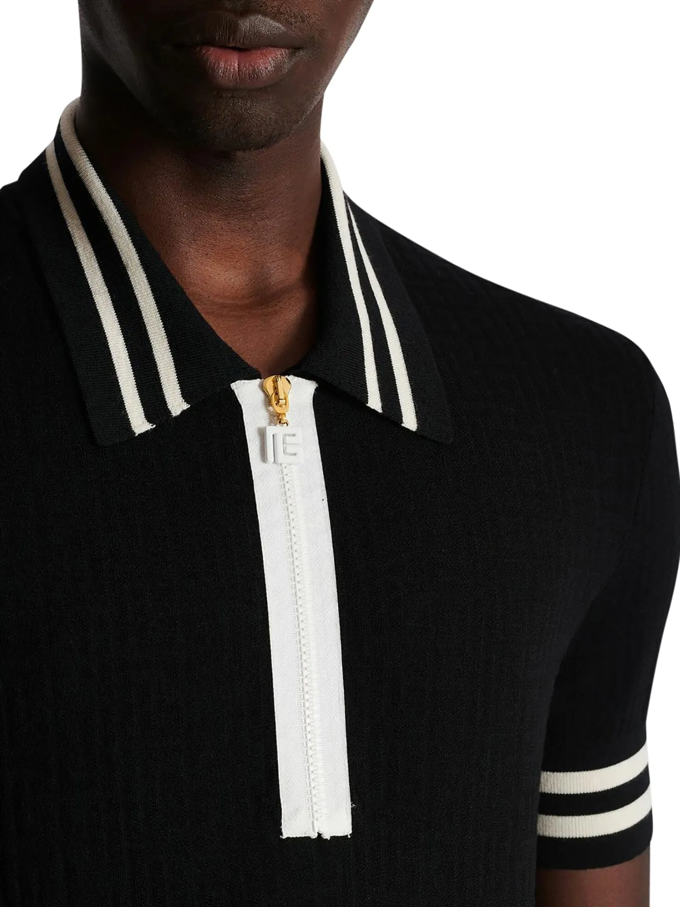 MONOGRAM JACQUARD WOOL POLO