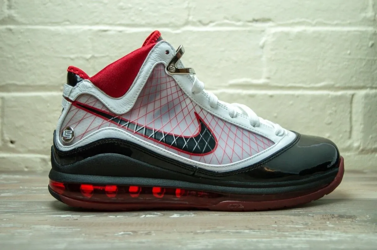 Nike Air Max Lebron VII White Black Red 375664 102