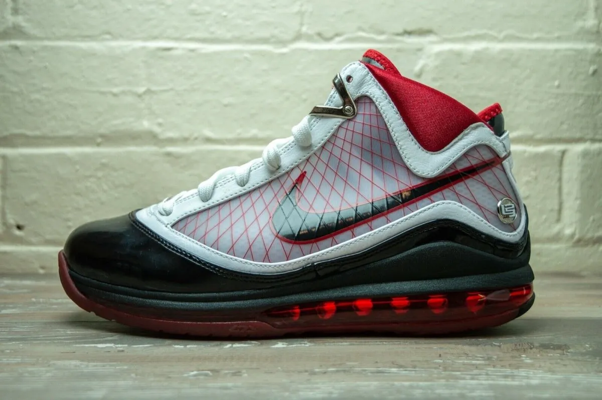 Nike Air Max Lebron VII White Black Red 375664 102