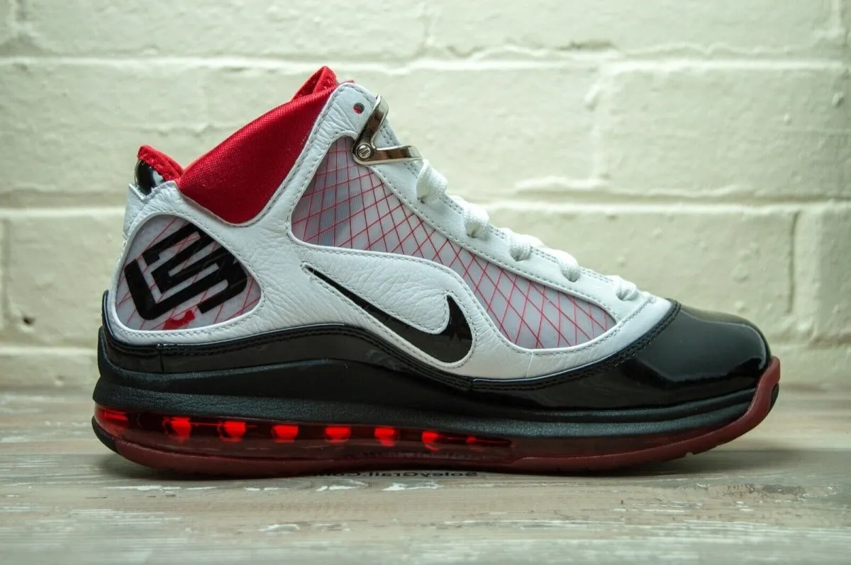 Nike Air Max Lebron VII White Black Red 375664 102