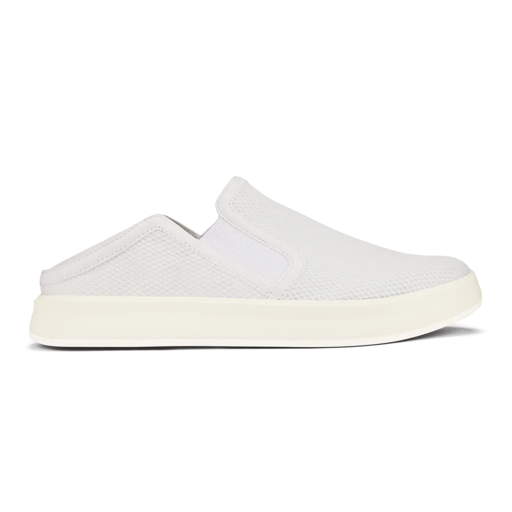 Olukai Womens Ki’ihele Slip On Sneaker- Bright White