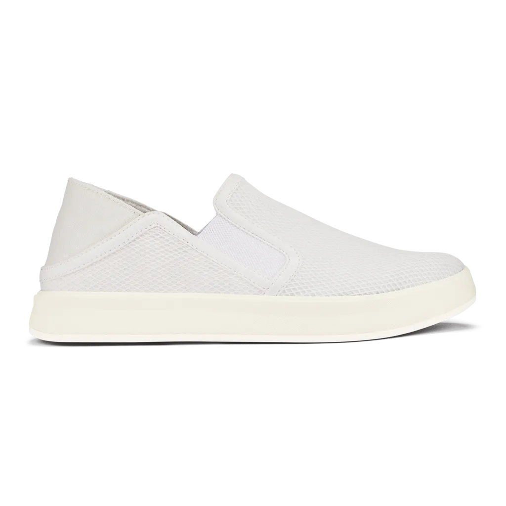 Olukai Womens Ki’ihele Slip On Sneaker- Bright White