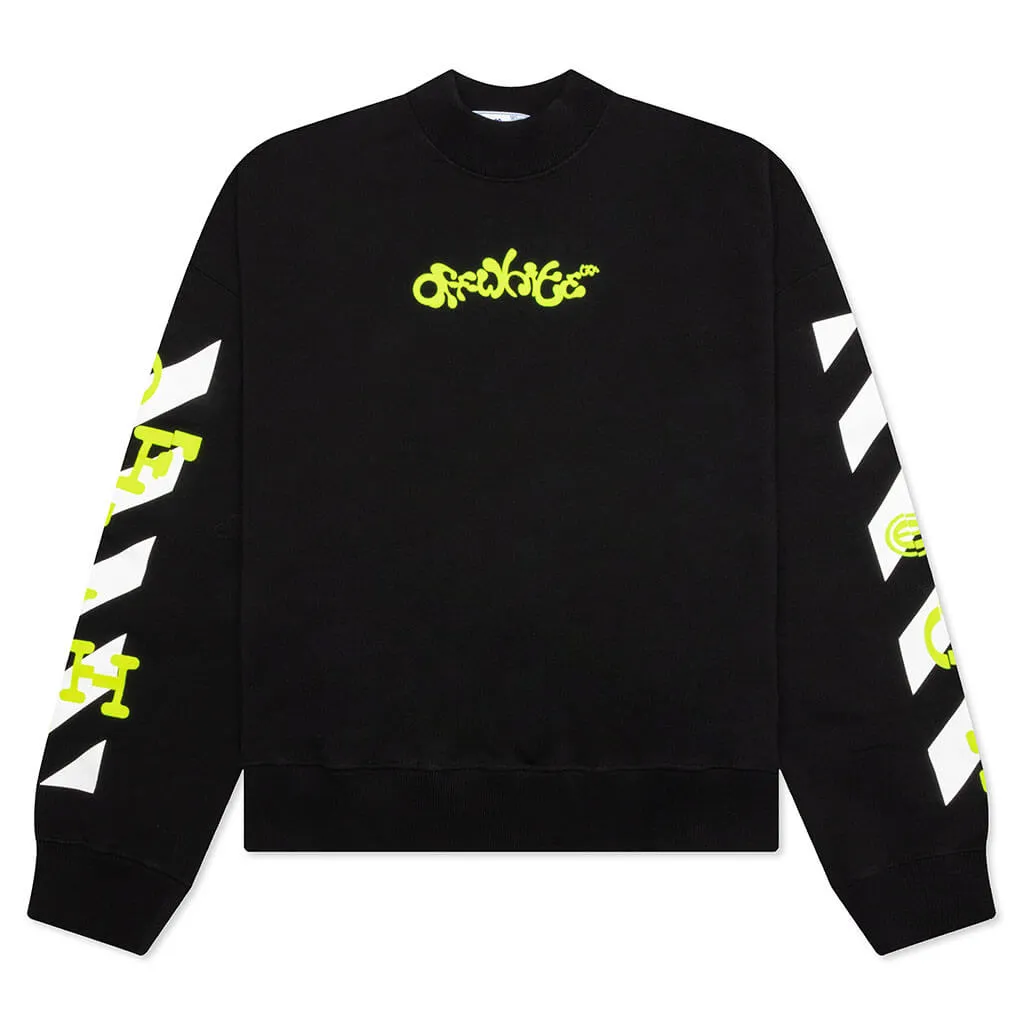 Opposite Arr Boxy Crewneck - Black/Lime