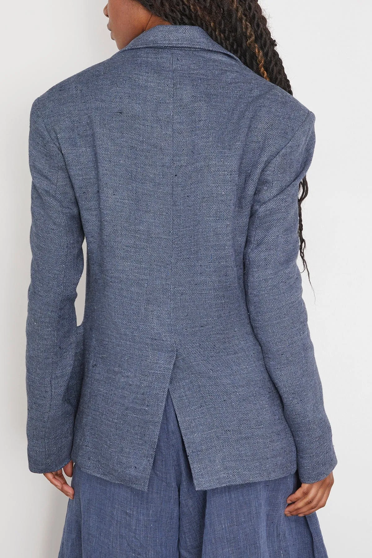 Oversized Bellow Pocket Blazer in Light Indigo