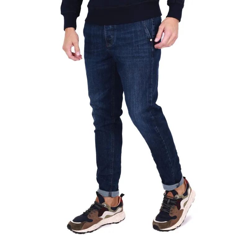 PANTALONE UOMO CHINOS IN DENIM, BLU