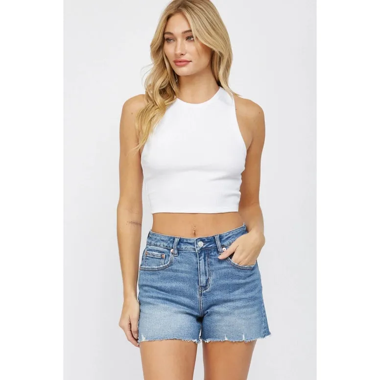 Paradise High Rise Denim Shorts