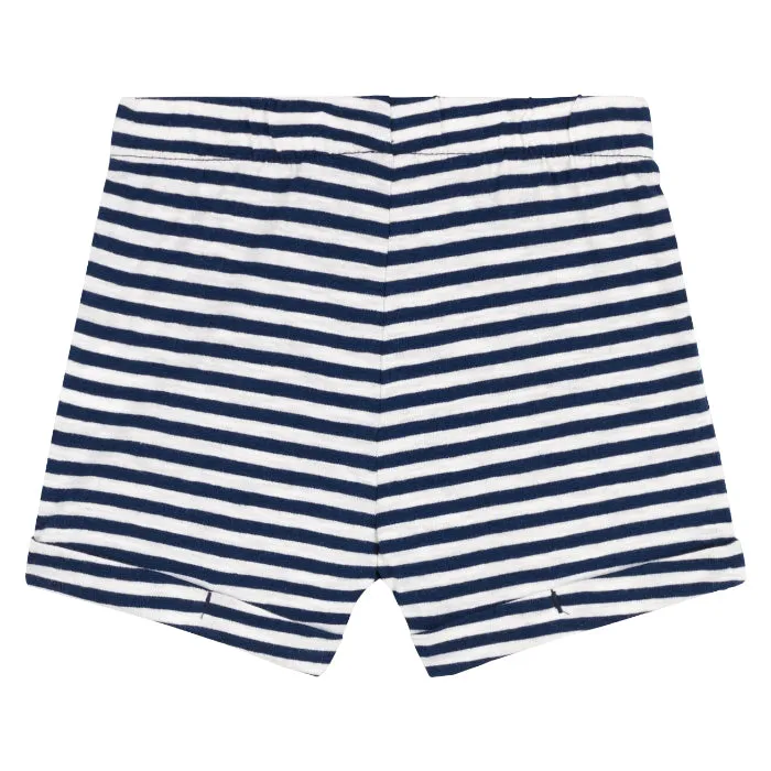 Petit Bateau Baby Shorts Medieval Navy Blue Stripes