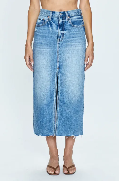 PISTOLA ALICE DENIM MIDI SKIRT