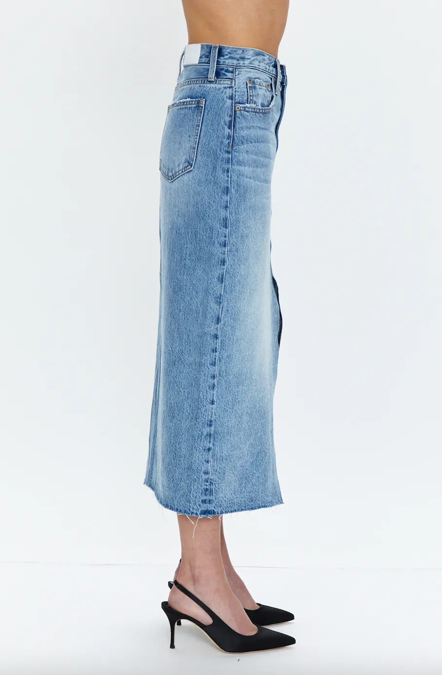 PISTOLA ALICE DENIM MIDI SKIRT