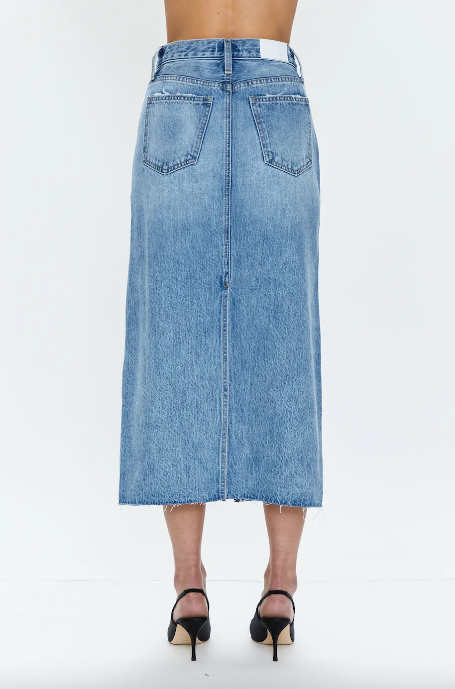 PISTOLA ALICE DENIM MIDI SKIRT